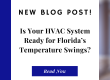 HVAC technician in Southwest Florida checking air conditioning system for seasonal temperature changes.