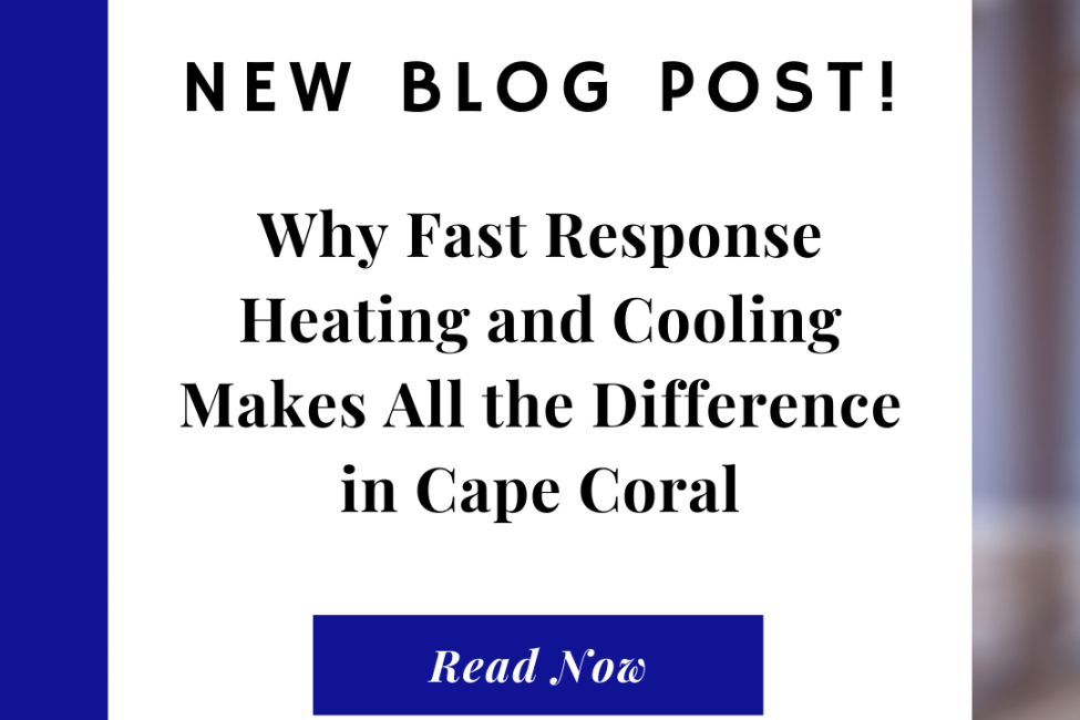 HVAC technician providing fast response heating and cooling service at a Cape Coral home.