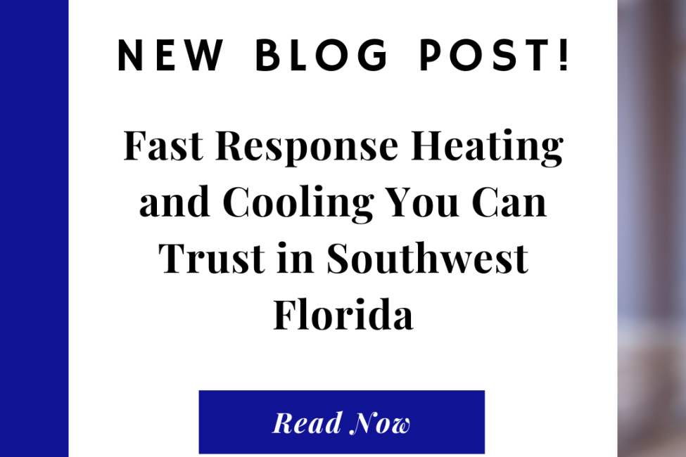 HVAC technician providing fast response heating and cooling service at a Southwest Florida home.